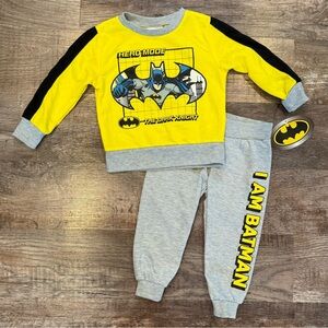 NWT Batman Baby Toddler 2 Piece Outfit Long Sleeve and Pants Set 24 Months